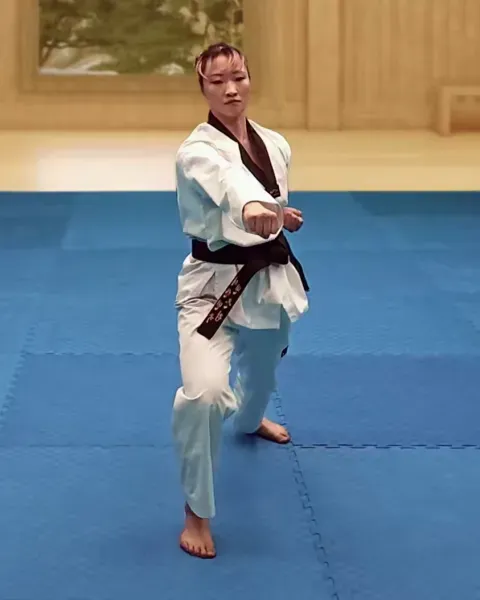 Bandae-jireugi, Middle Punch (after wrist grab)