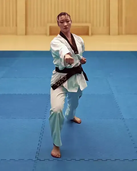 Bandae-jireugi, Middle Punch (after wrist grab)