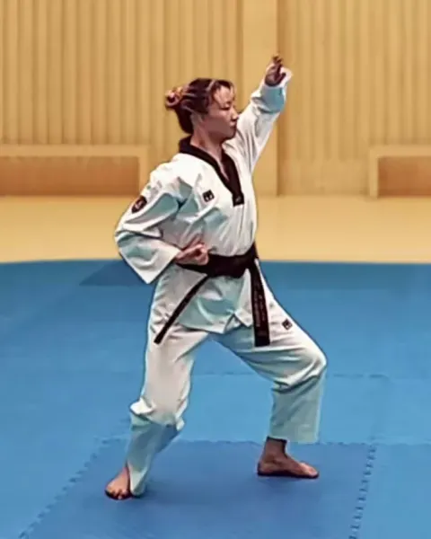 Hansonnal-eolgul-makgi, Single Knifehand High Block