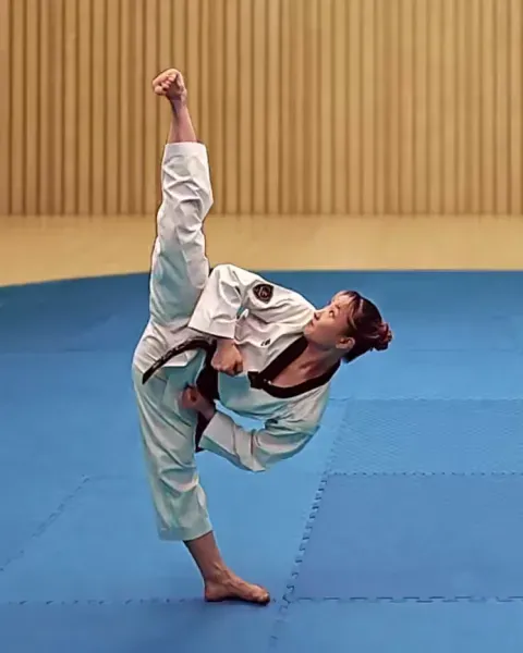 Geodeup-yeop-chagi, Double Side Kick (low, then high)
