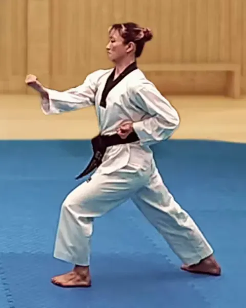 Momtong-makgi, Double Inward Block (left, then right)